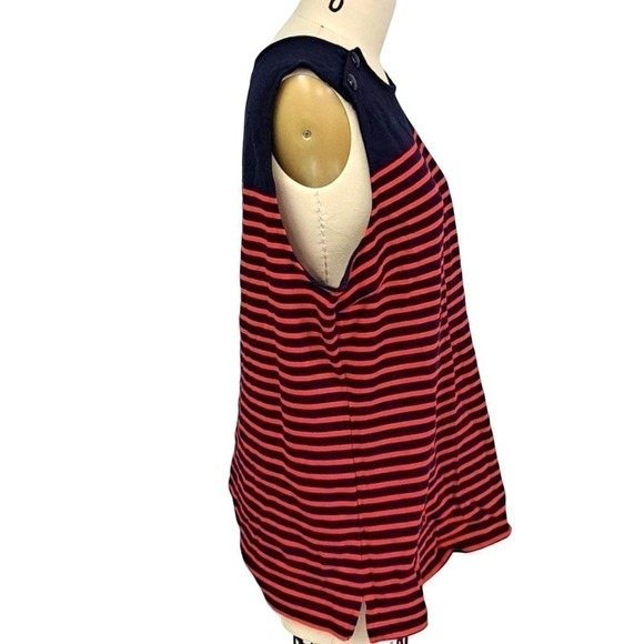 New Banana Republic navy blue and red strip tank top size XL - Picture 2 of 3